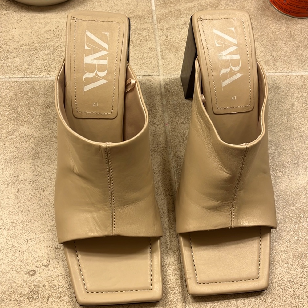 Zara Block Heel Slides - image 1